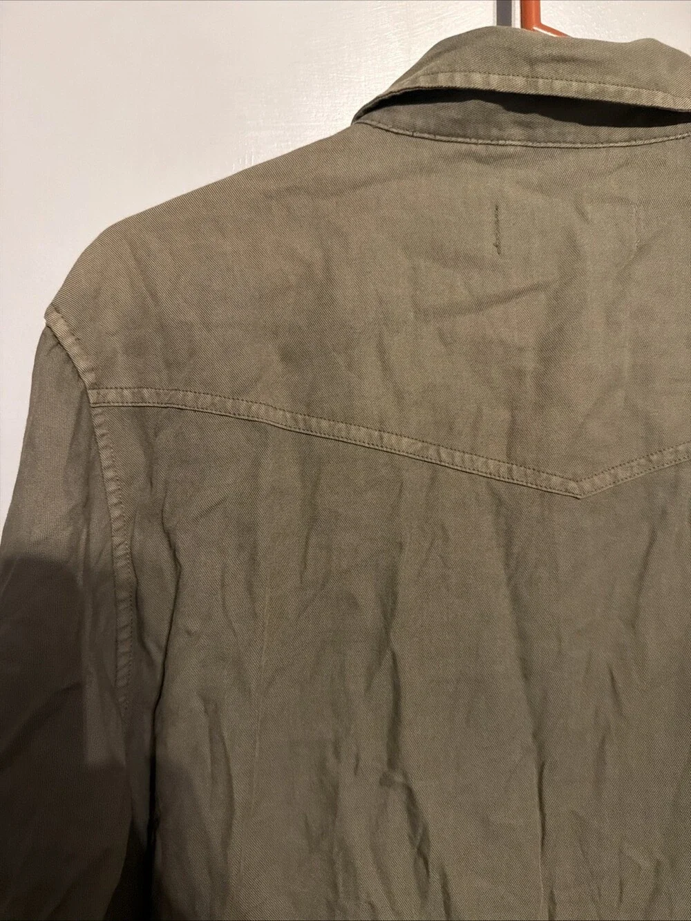 Buck Mason Men’s Medium Drab Draped Twill Two Pocket Shirt